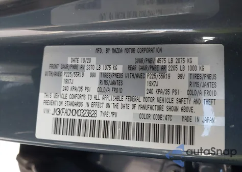 2021 Mazda Cx-5 Carbon Edition z USA, uszkodzony, nr VIN JM3KFACM0M0323828